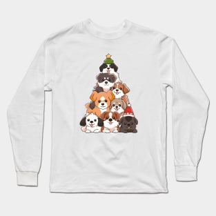 Christmas Dogs Tree Long Sleeve T-Shirt